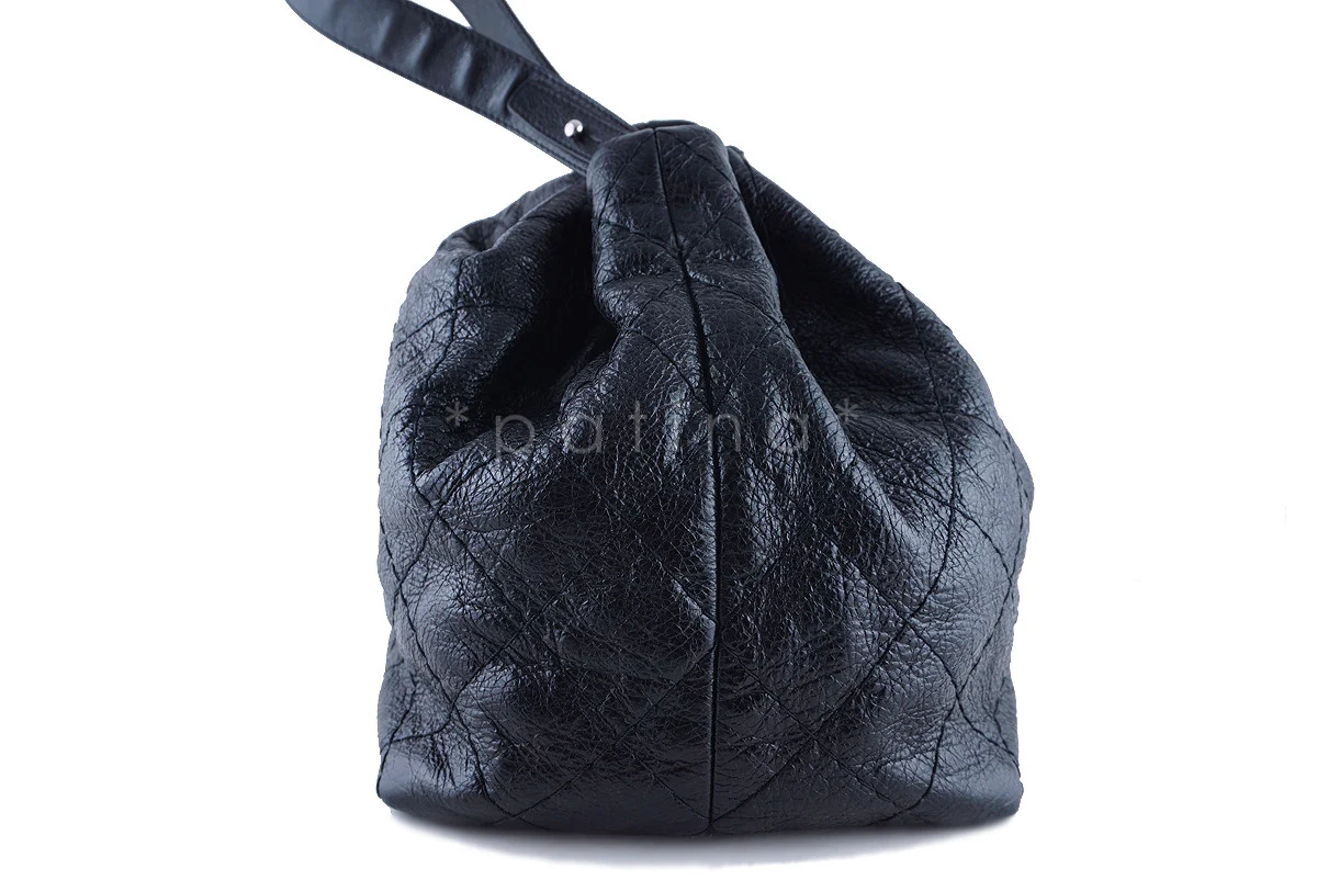 Chanel Black On the Road Large Drawstring Bucket Tote Bag - Image 3