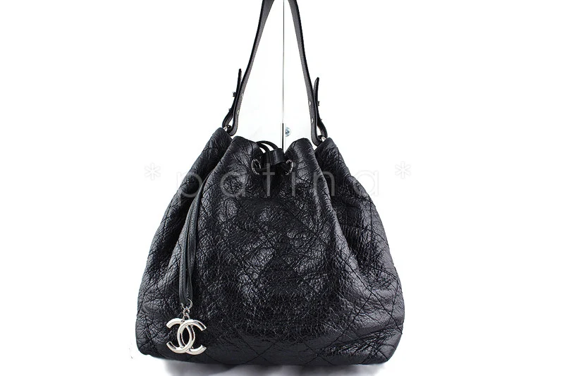 Chanel Black On the Road Large Drawstring Tote Bag - Image 2