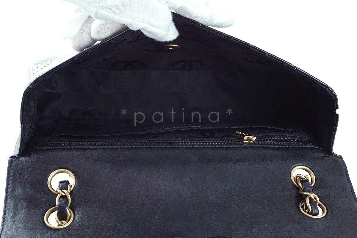Chanel Black Patent Camelia Pattern Classic 2.55 Flap Bag - Image 9