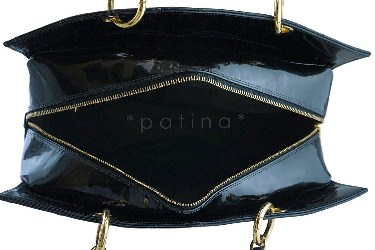 Chanel Black Patent Classic Grand Shopper Tote GST Bag GHW - Image 10