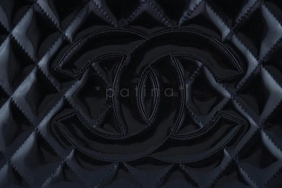 Chanel Black Patent Classic Grand Shopper Tote GST Bag GHW - Image 8