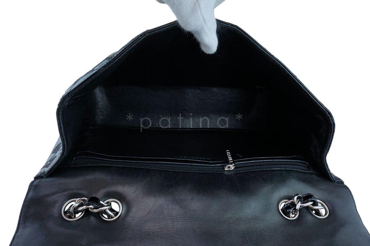 Chanel Black Patent Jumbo Classic Flap Bag SHW - Image 10