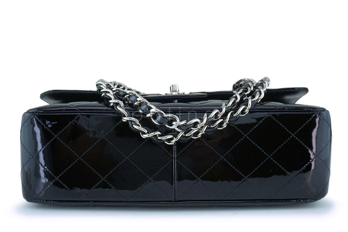 Chanel Black Patent Jumbo Classic Flap Bag SHW - Image 6