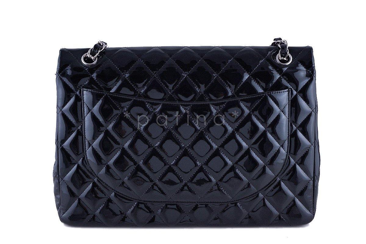 Chanel Black Patent Maxi 2.55 Classic Double Flap Bag - Image 5