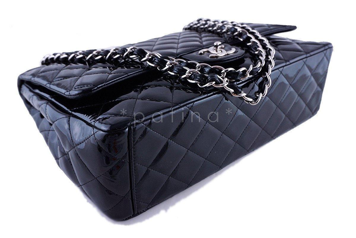 Chanel Black Patent Maxi 2.55 Classic Double Flap Bag - Image 7