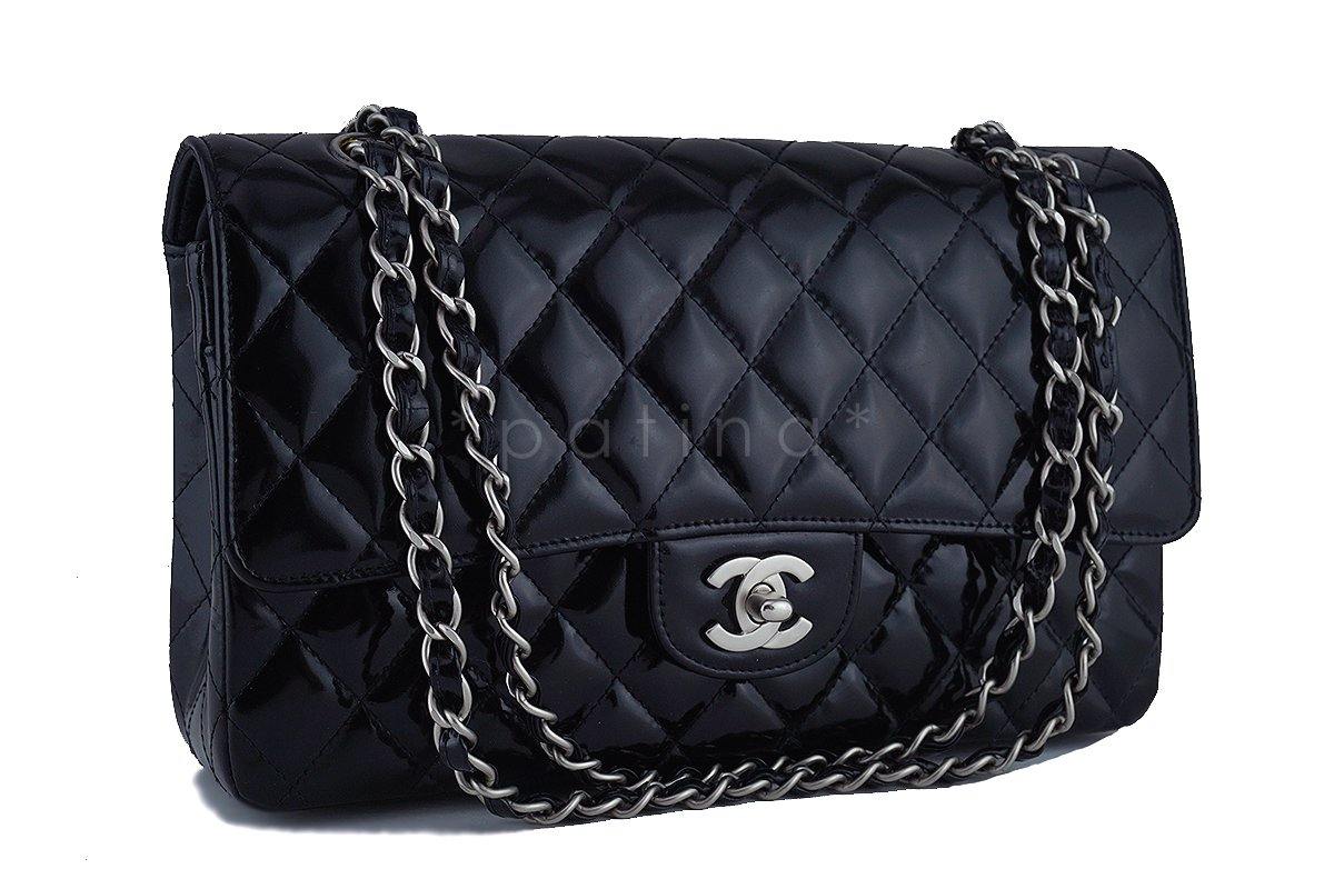 Chanel Black Patent Medium Classic 2.55 Double Flap Bag - Image 2