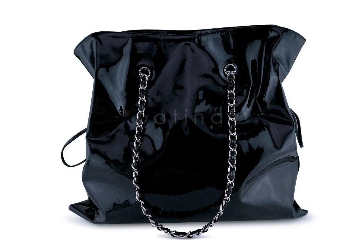 Chanel Black Patent Strass Crystals Bon Bons Tote Bag - Image 3
