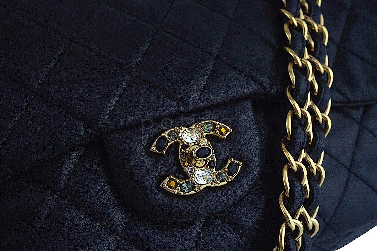 Chanel Black Precious Jewel Limited Jumbo Flap Bag - Image 8