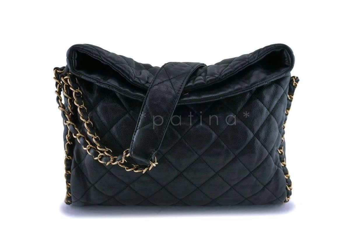 Chanel Black Quilted Chain Around Hobo Bag GHW - Image 2