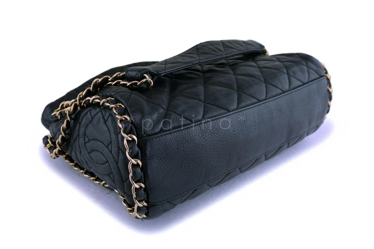 Chanel Black Quilted Chain Around Hobo Bag GHW - Image 8