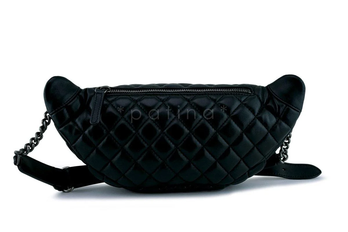 Chanel Black Quilted Classic Fanny Pack Bag RHW - Image 3
