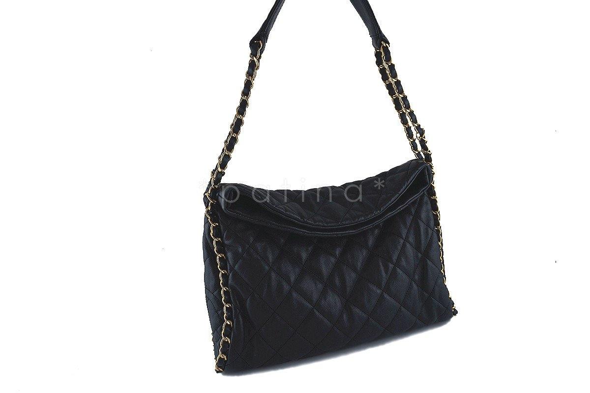 Chanel Black Quilted Ultimate Soft Chain Around Hobo Tote Bag 5CK - Image 3