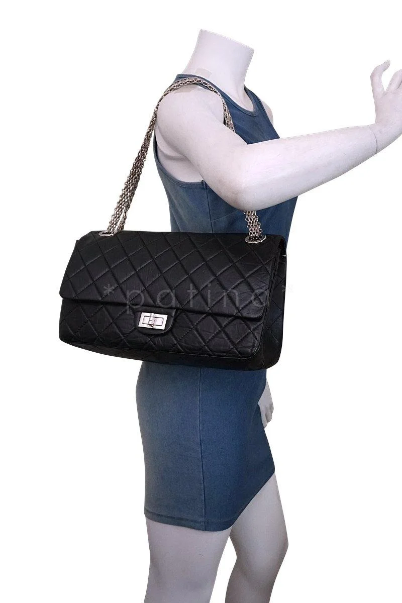Chanel Black Rare Lagerfeld 227 Reissue Classic 2.55 Flap Bag - Image 14
