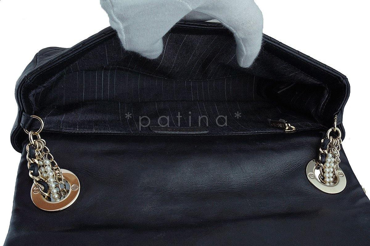 Chanel Black Rare Westminster Pearl Classic Quilted Flap Bag - Image 10