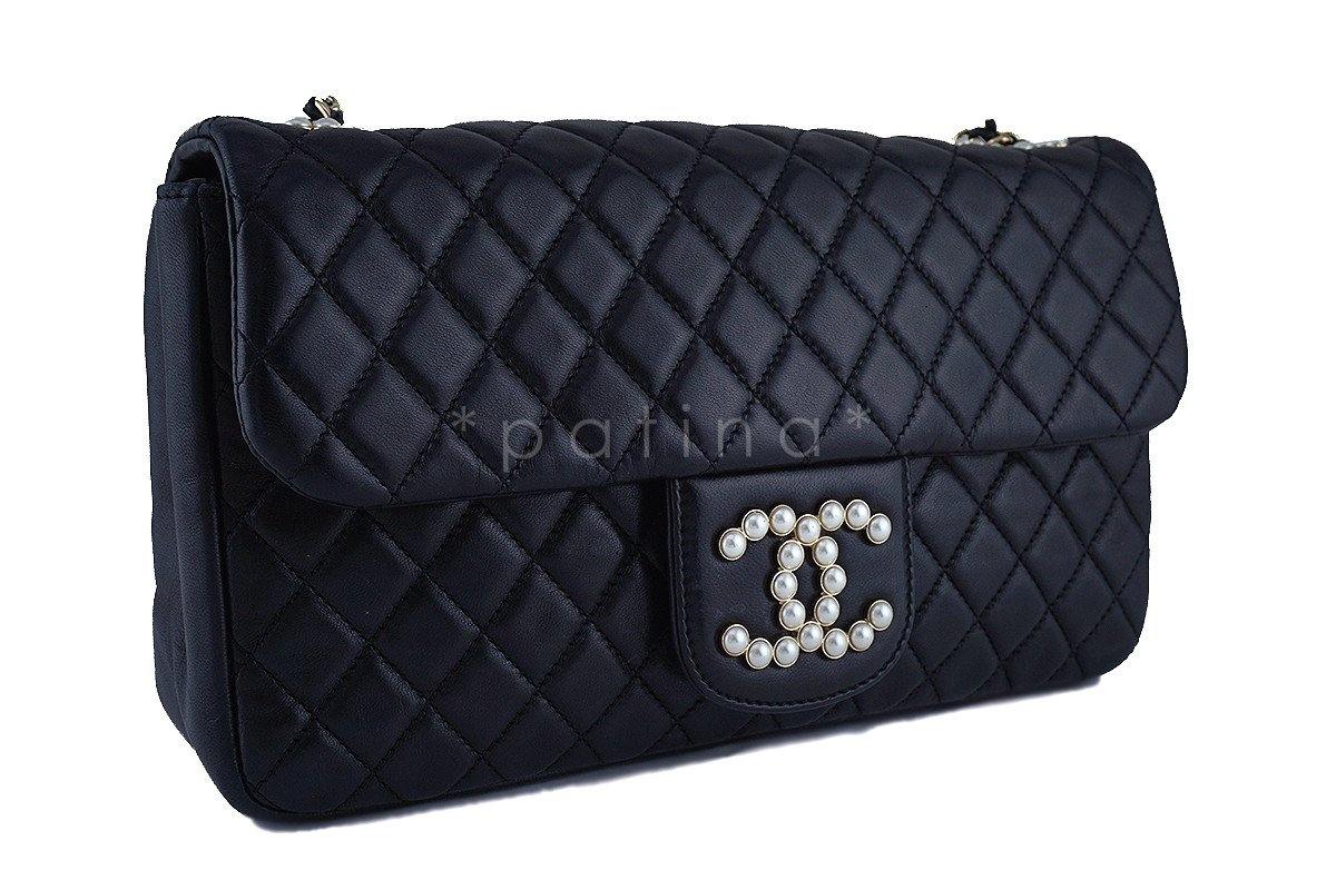 Chanel Black Rare Westminster Pearl Classic Quilted Flap Bag - Image 3