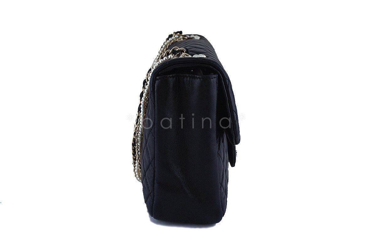 Chanel Black Rare Westminster Pearl Classic Quilted Flap Bag - Image 4
