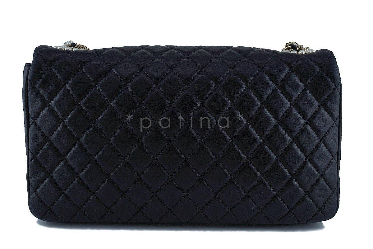 Chanel Black Rare Westminster Pearl Classic Quilted Flap Bag - Image 5