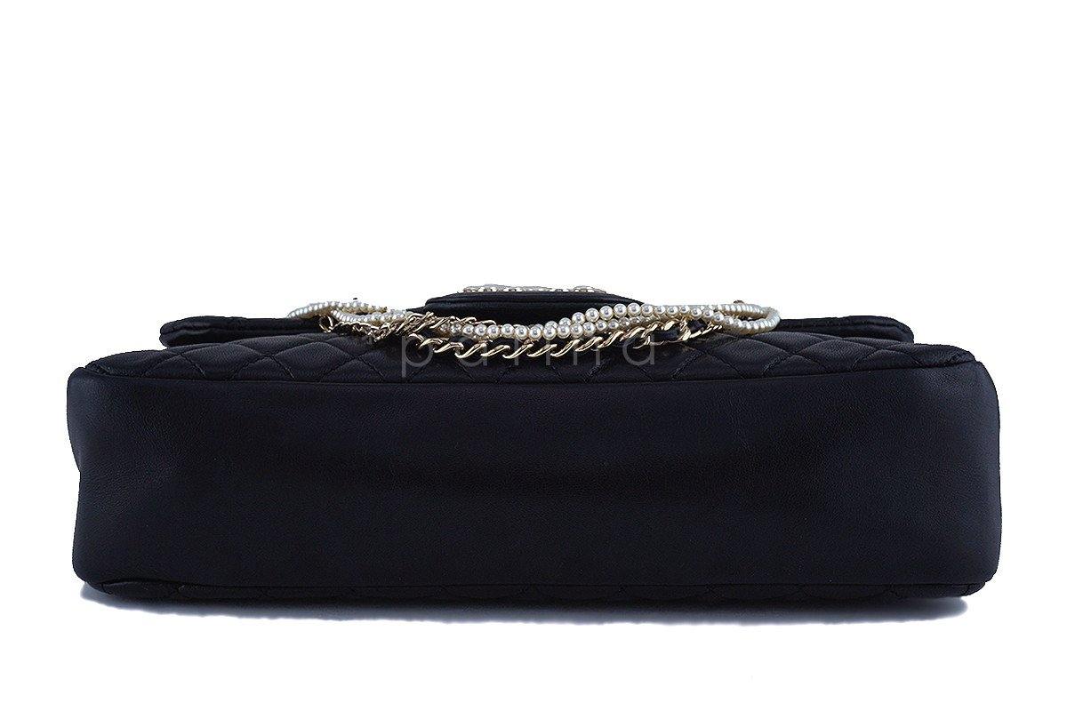 Chanel Black Rare Westminster Pearl Classic Quilted Flap Bag - Image 6