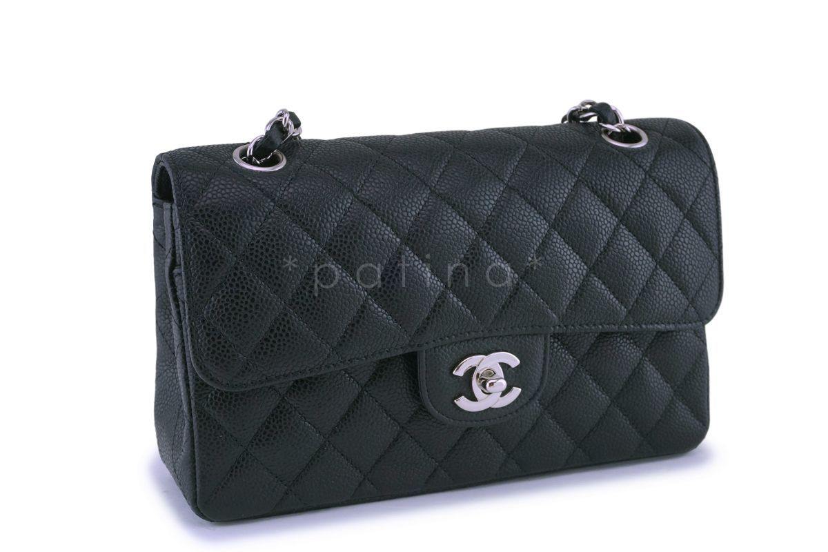 Chanel Black Small Caviar Classic Double Flap Bag SHW - Image 3