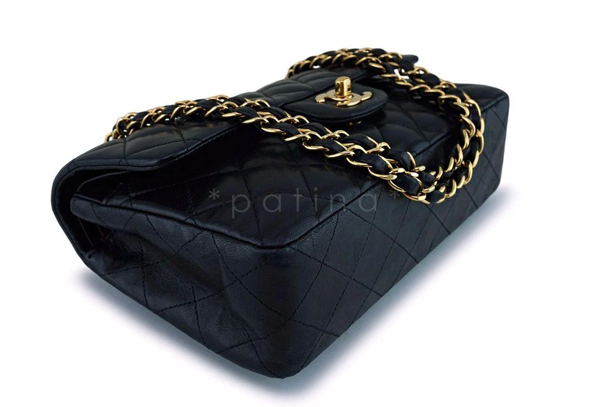 Chanel Black Small Lambskin Classic Double Flap Bag 24k GHW - Image 7