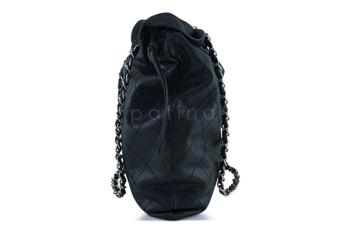 Chanel Black Soft Caviar Large Logo Tote Bag SHW - Image 4