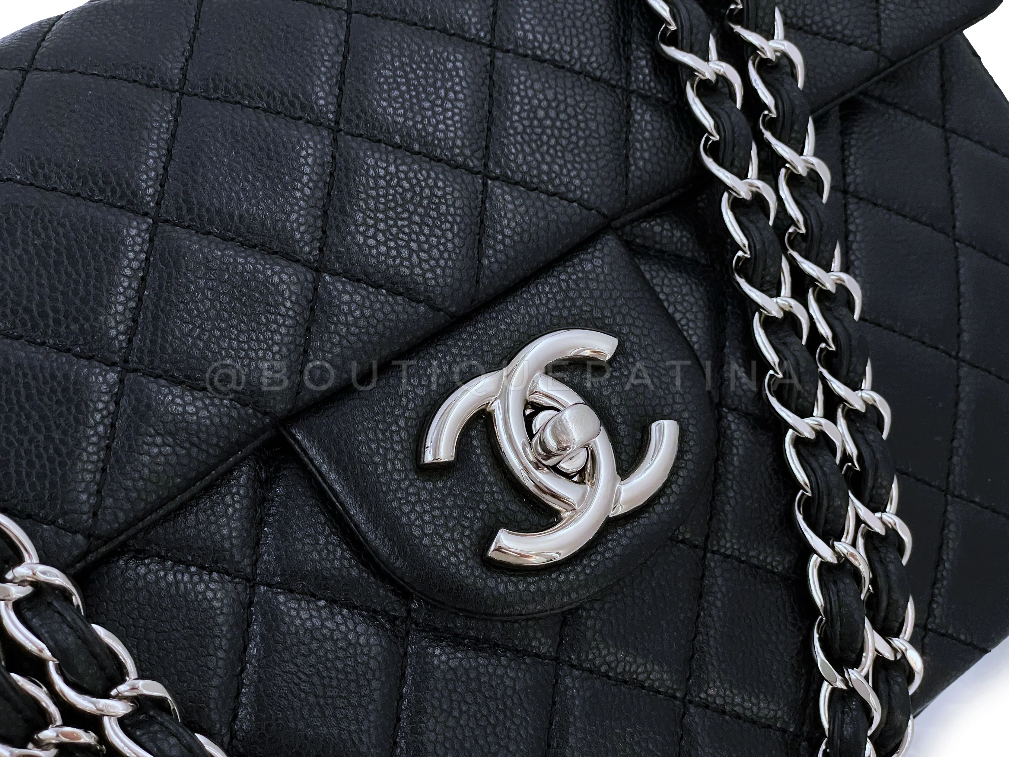 Chanel Black Soft Caviar Maxi Classic Flap Bag SHW Single - Image 8