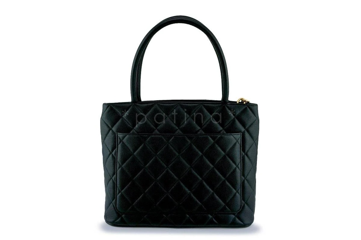 Chanel Black Timeless Classic Caviar Medallion Tote Bag GHW SG8 - Image 4