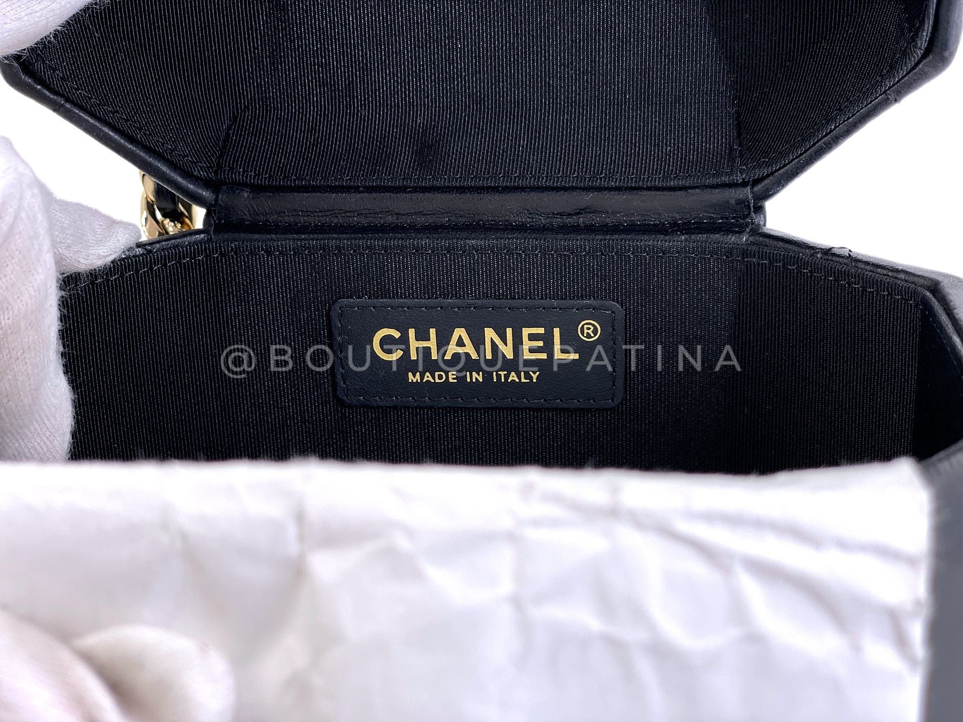 Chanel Black Vendome Hexagon Quilted Soft-Hard Vanity Case Bag GHW KBN - Image 12