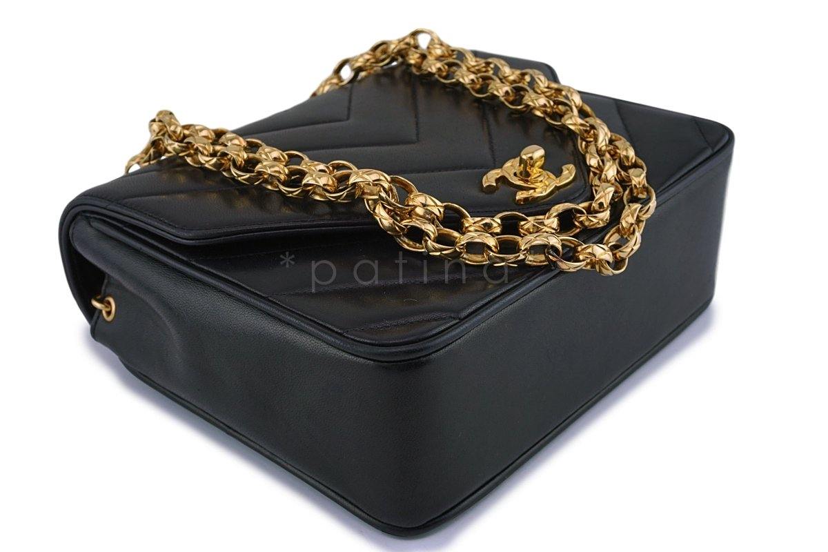 Chanel Black Vintage Gold Chain Classic 2.55 Flap Bag 24k GP - Image 7
