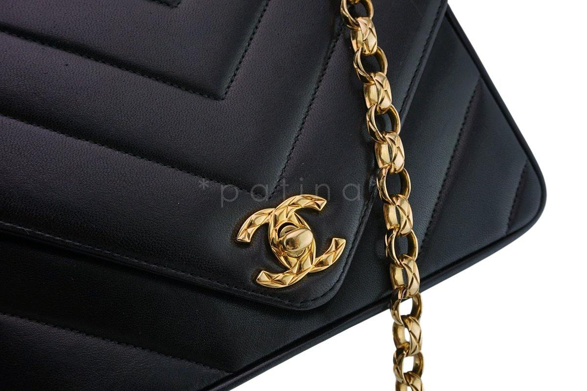 Chanel Black Vintage Gold Chain Classic 2.55 Flap Bag 24k GP - Image 8