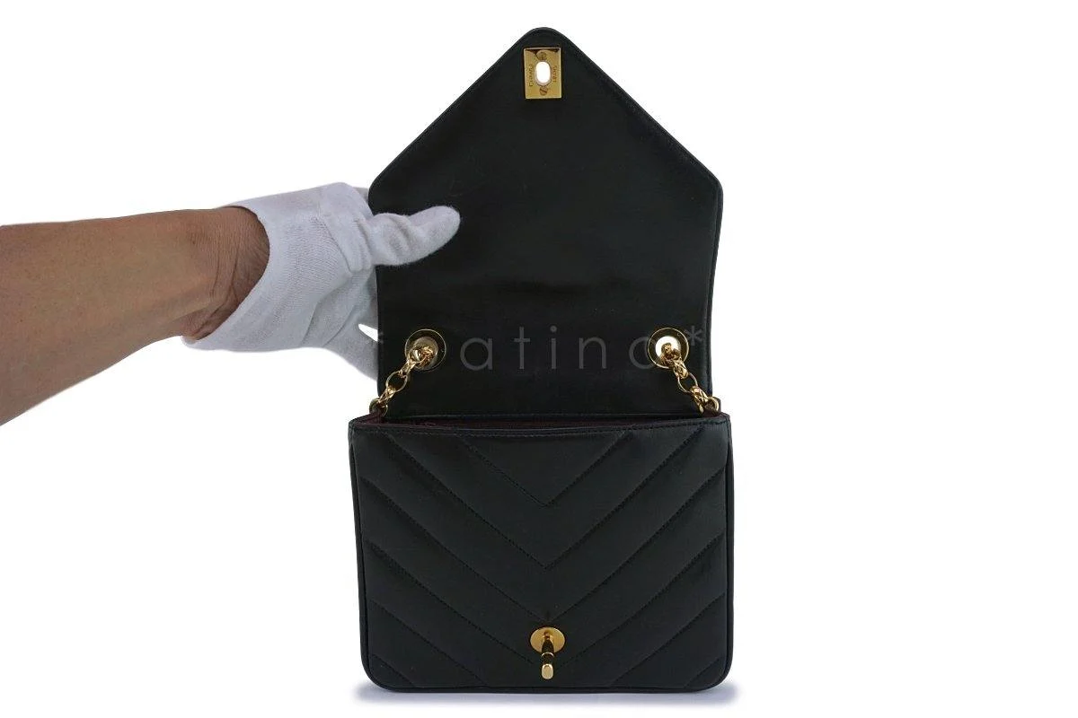 Chanel Black Vintage Gold Chain Classic 2.55 Flap Bag 24k GP - Image 9