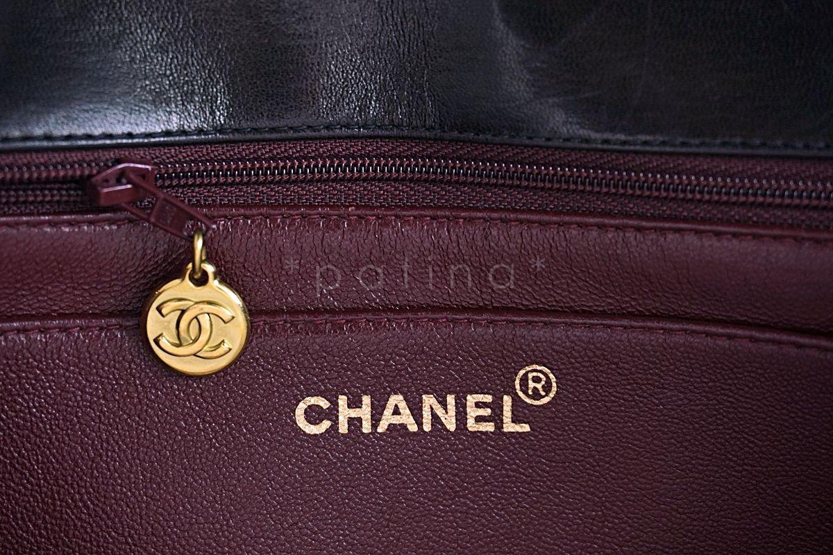 Chanel Black Vintage Lambskin Diana Small Classic Flap Bag 24k GHW - Image 11