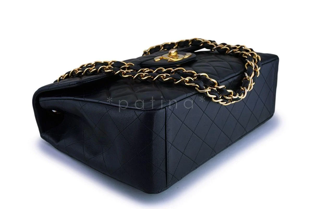 Chanel Black Vintage Lambskin Maxi "Jumbo XL" Classic Flap Bag 24k GHW - Image 7