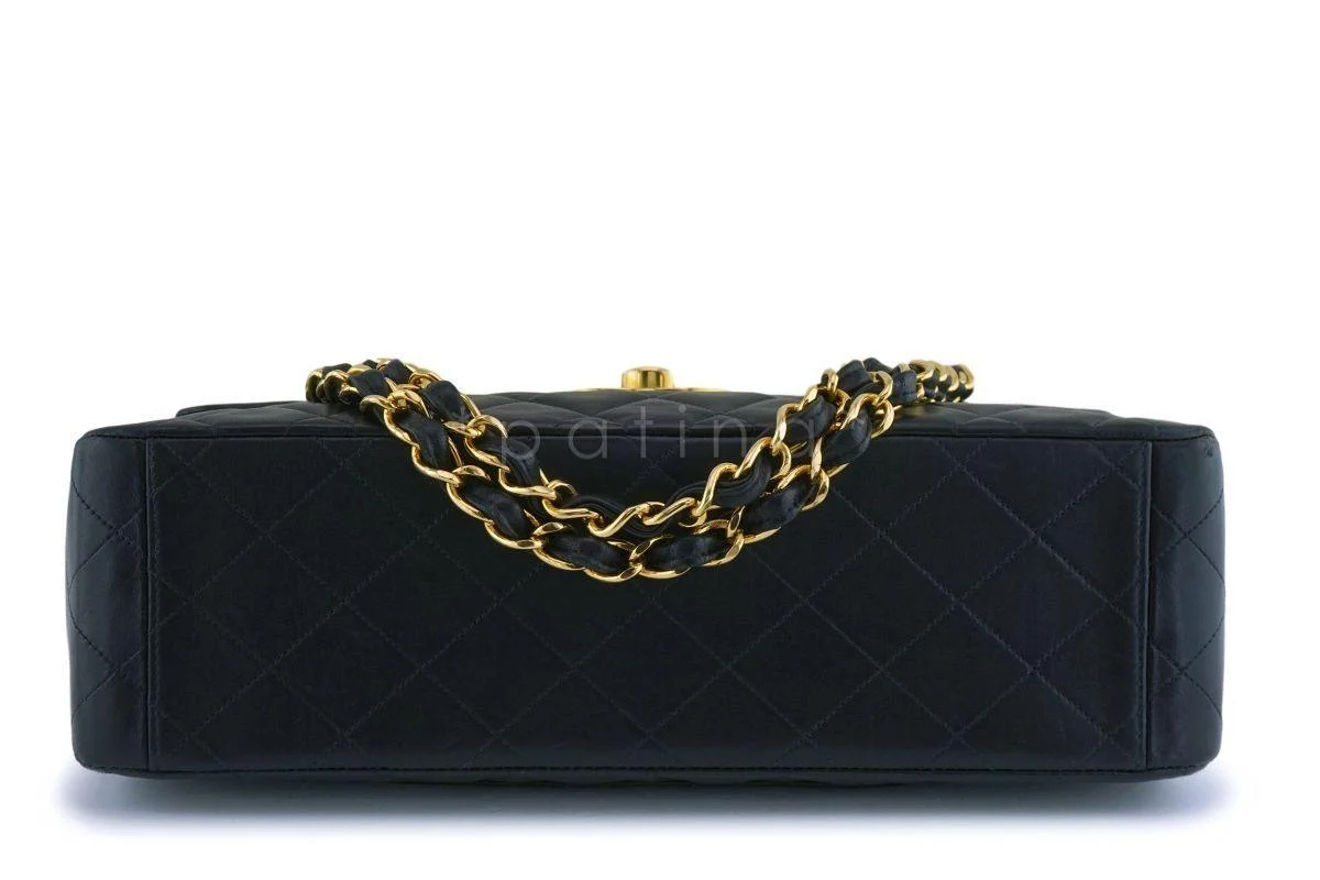 Chanel Black Vintage Lambskin Maxi "Jumbo XL" Classic Flap Bag 24k GHW - Image 6