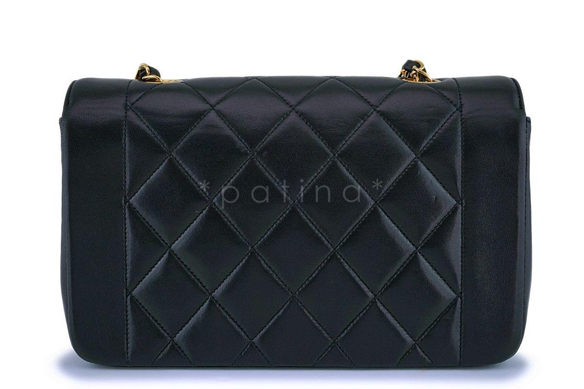 Chanel Black Vintage Lambskin Small Diana Classic Flap Bag 24k GHW - Image 5