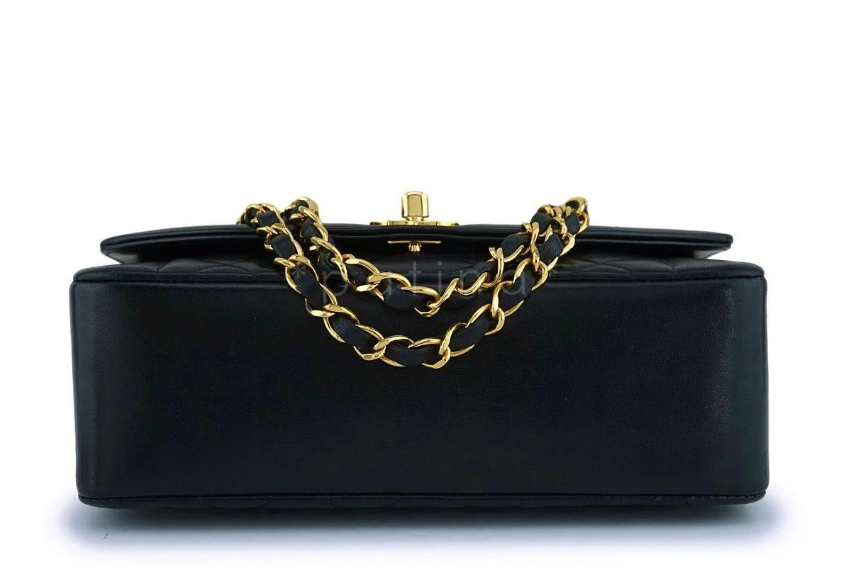 Chanel Black Vintage Lambskin Small Diana Classic Flap Bag 24k GHW - Image 6