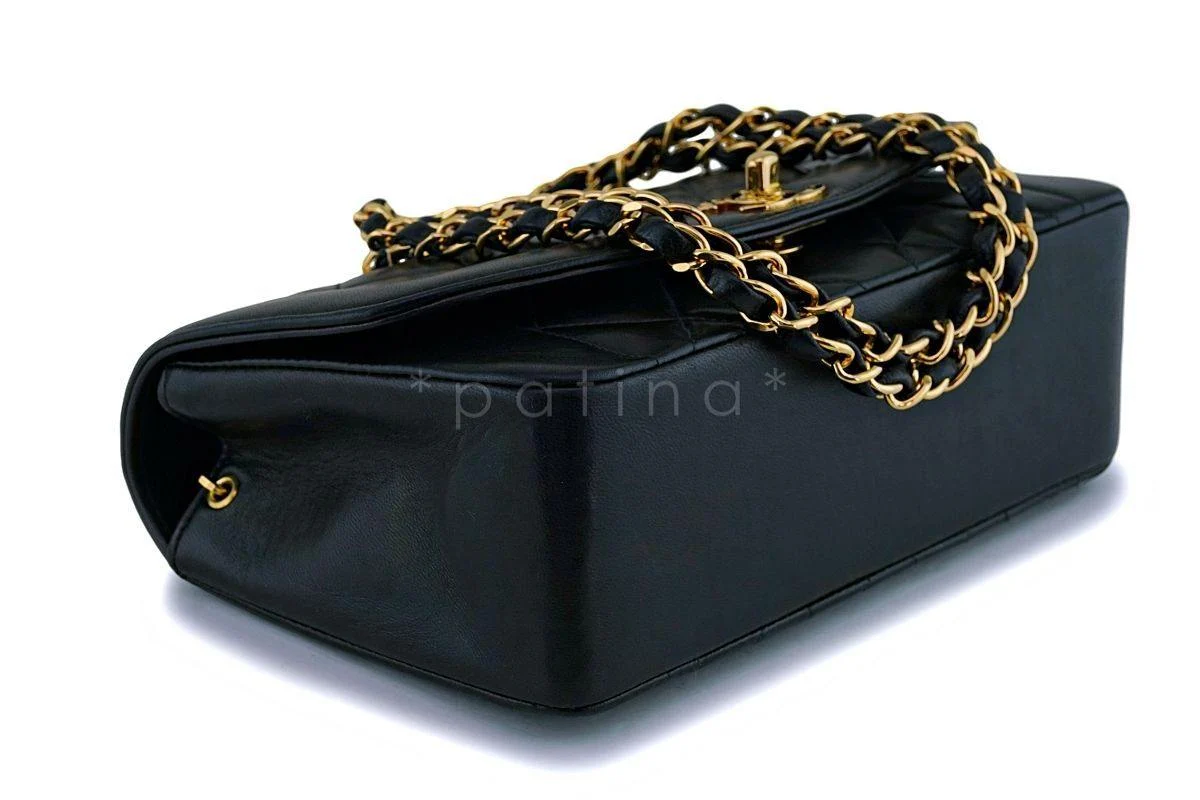 Chanel Black Vintage Lambskin Small Diana Classic Flap Bag 24k GHW - Image 7