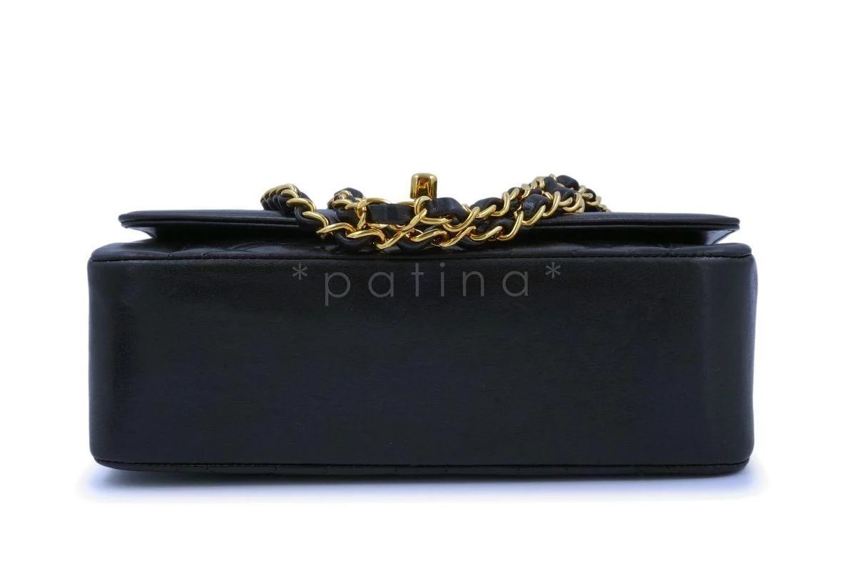 Chanel Black Vintage Lambskin Small Diana Classic Flap Bag 24k GHW - Image 6