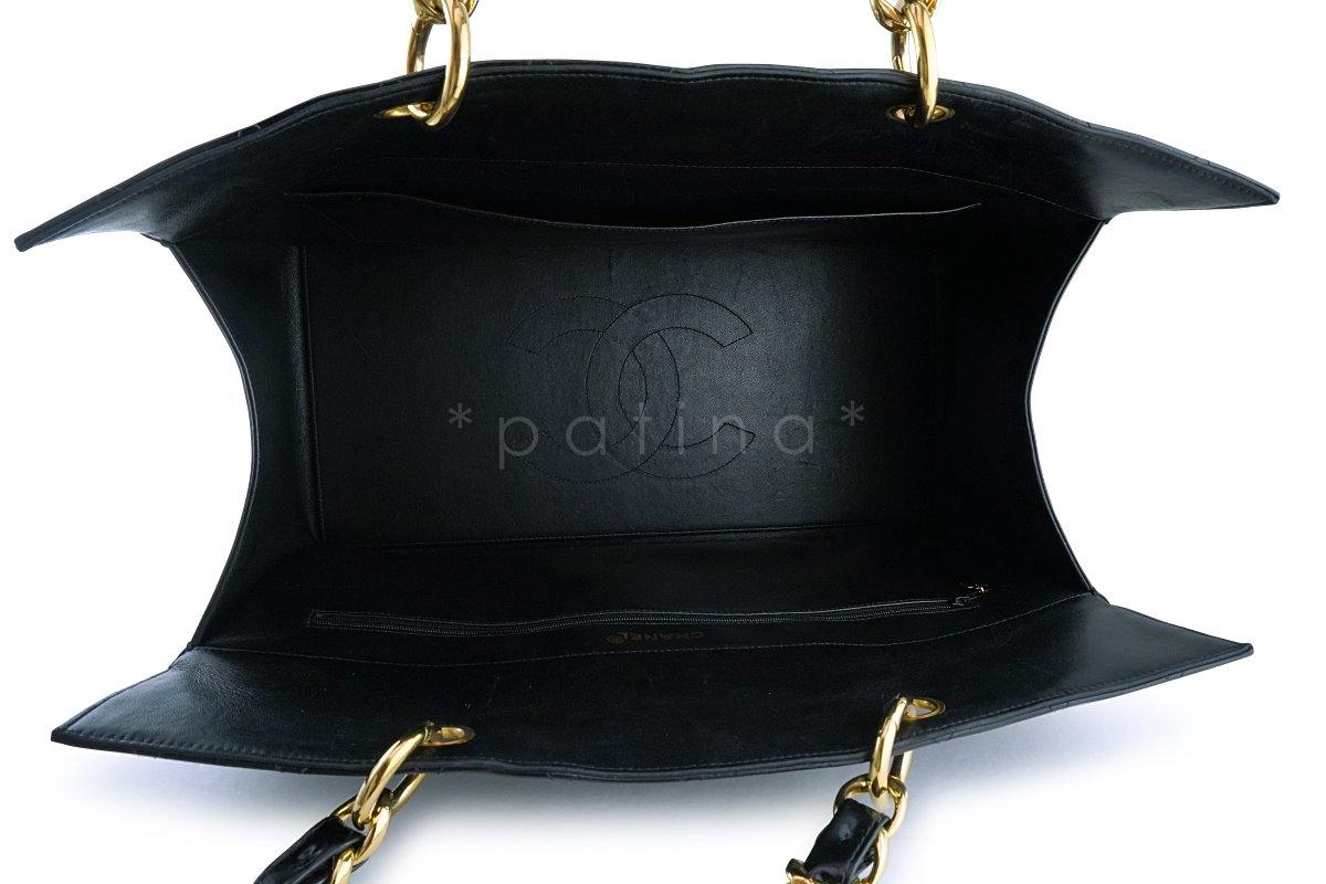 Chanel Black Vintage Patent Grand Shopper GST Tote Bag - Image 10