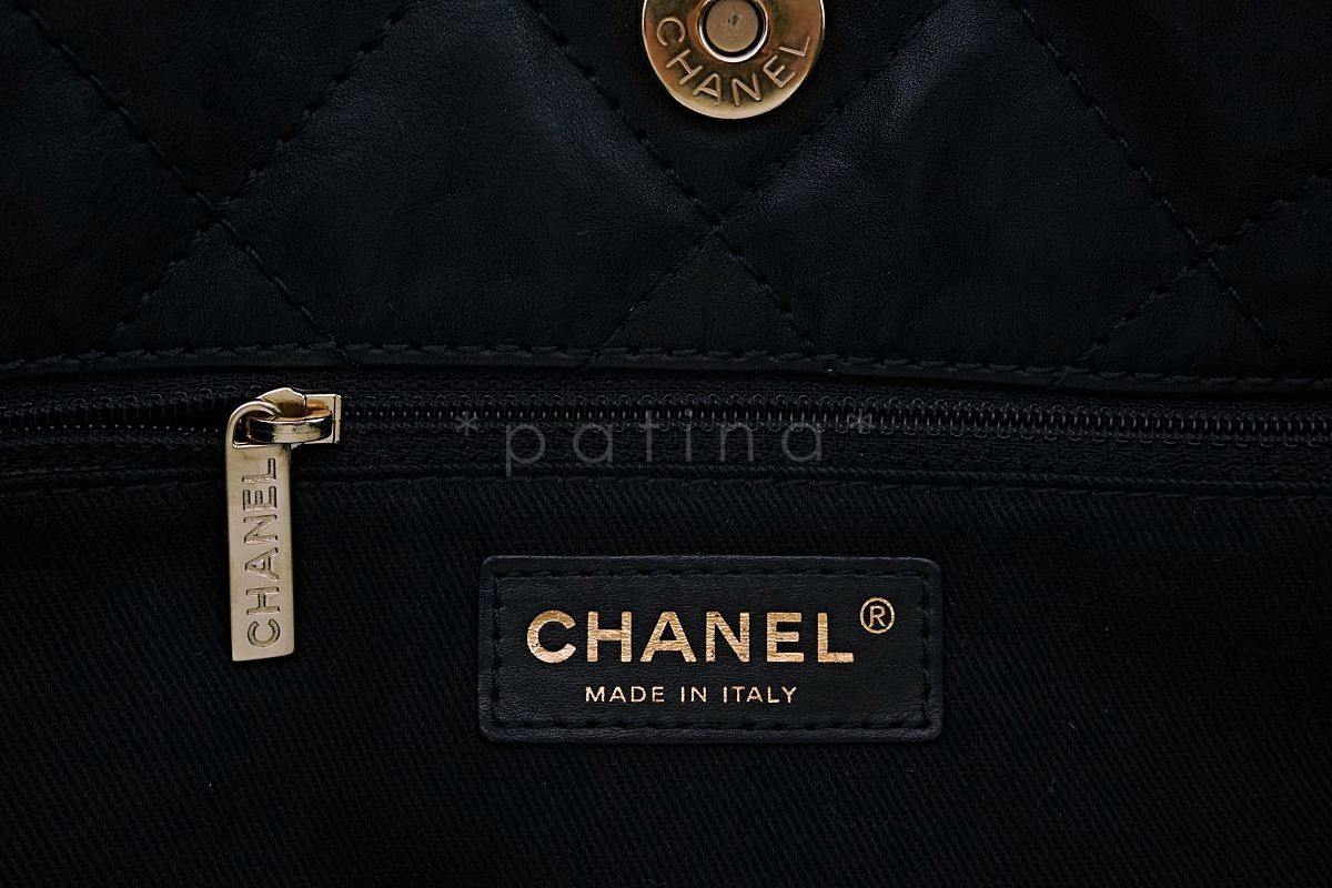 Chanel Black Washed Calfskin Pocket Reissue Tote Bag GHW - Image 8