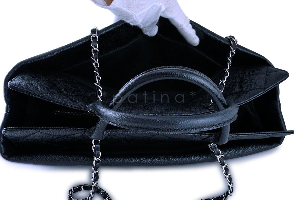 Chanel Black XL Caviar Logo Cerf Executive 2-way Tote Bag - Image 8