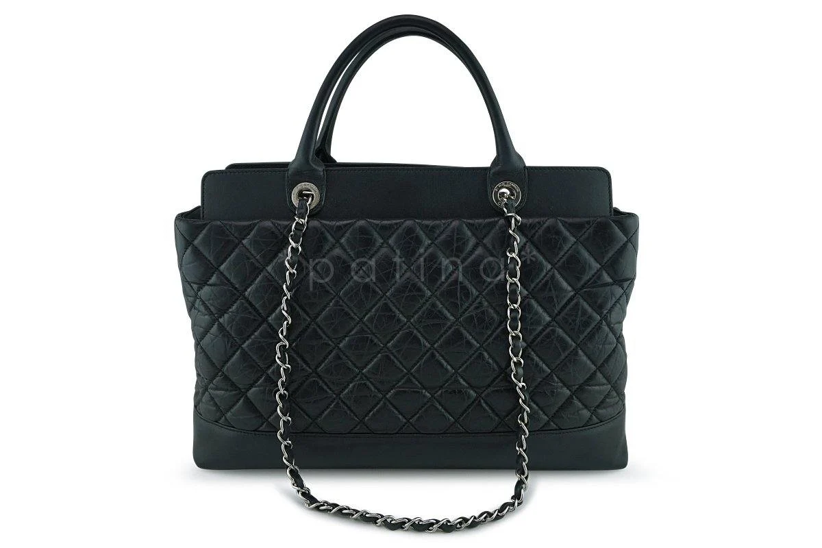 Chanel Black XL Quilted Classic Executive 2-way Tote Bag - Image 4