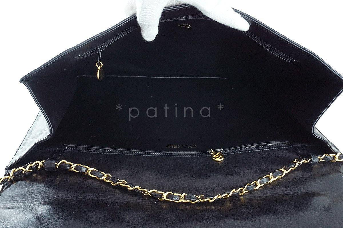 Chanel Black XXL Lambskin Classic Vintage Timeless Flap Bag - Image 8