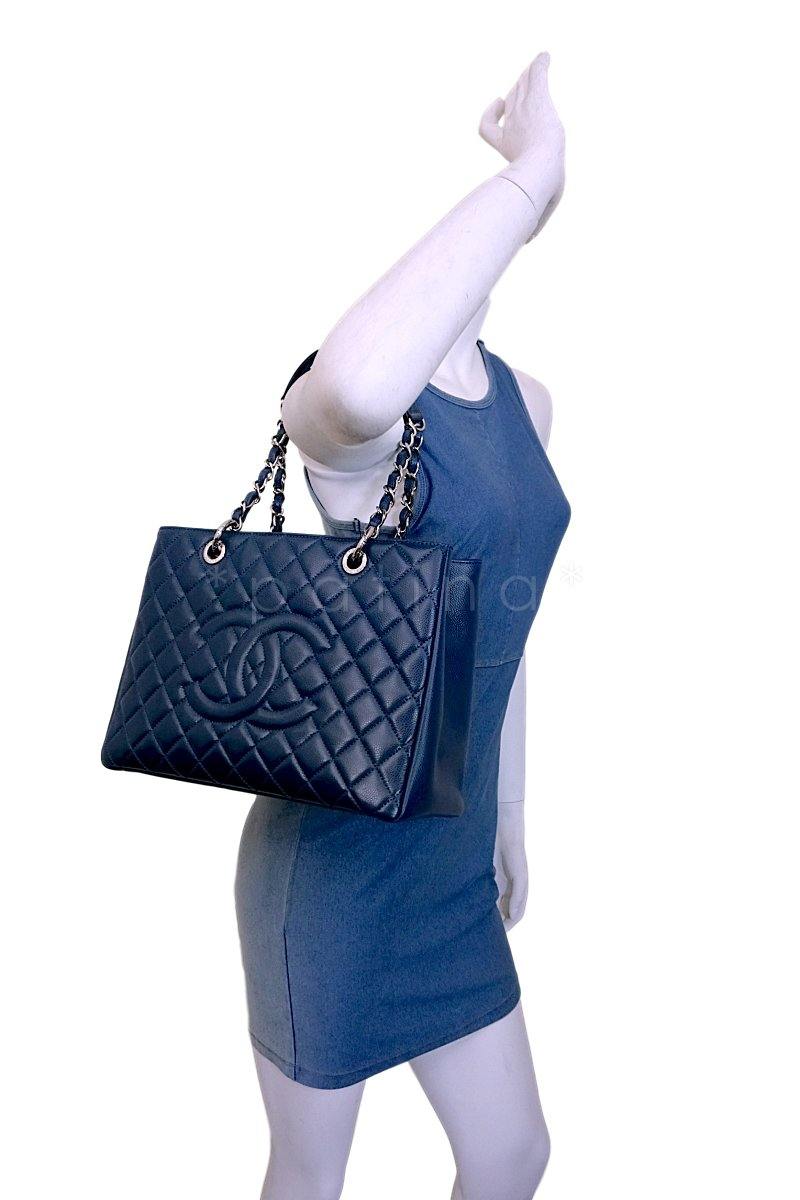 Chanel Blue Caviar Grand Shopper Tote GST Bag SHW 1AC - Image 13