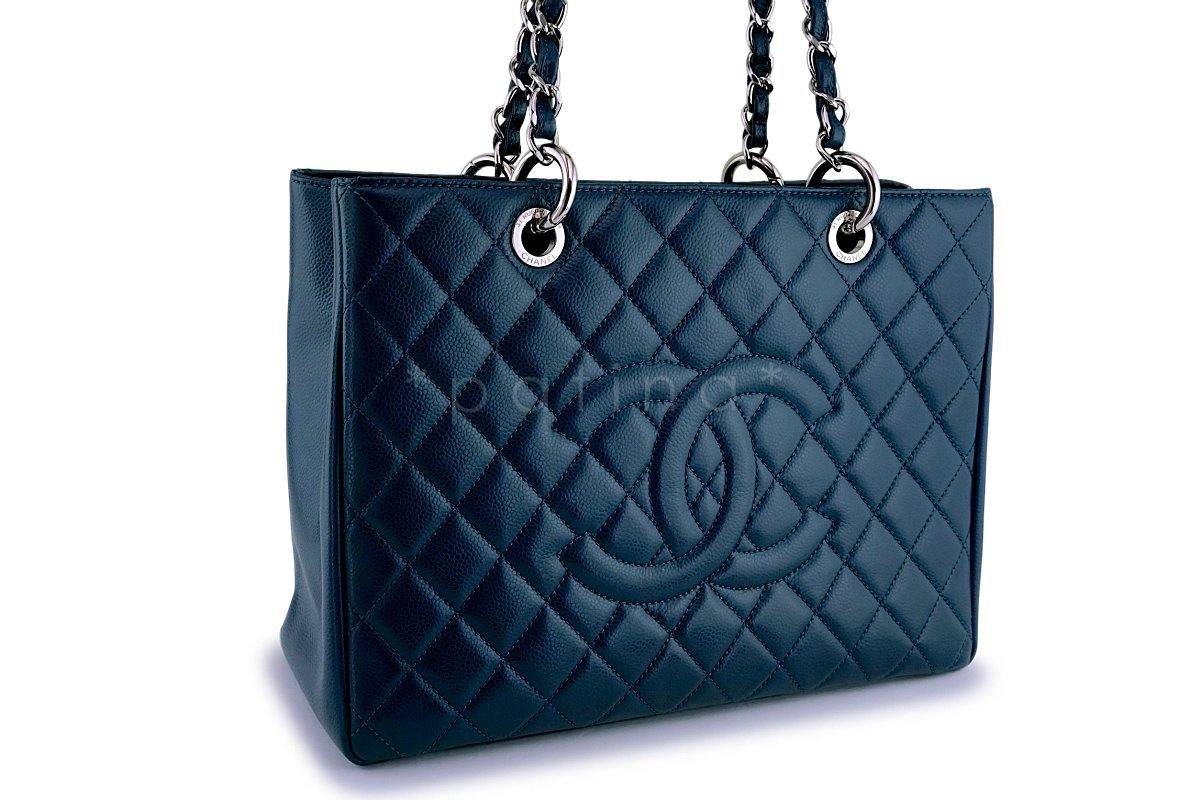 Chanel Blue Caviar Grand Shopper Tote GST Bag SHW 1AC - Image 3