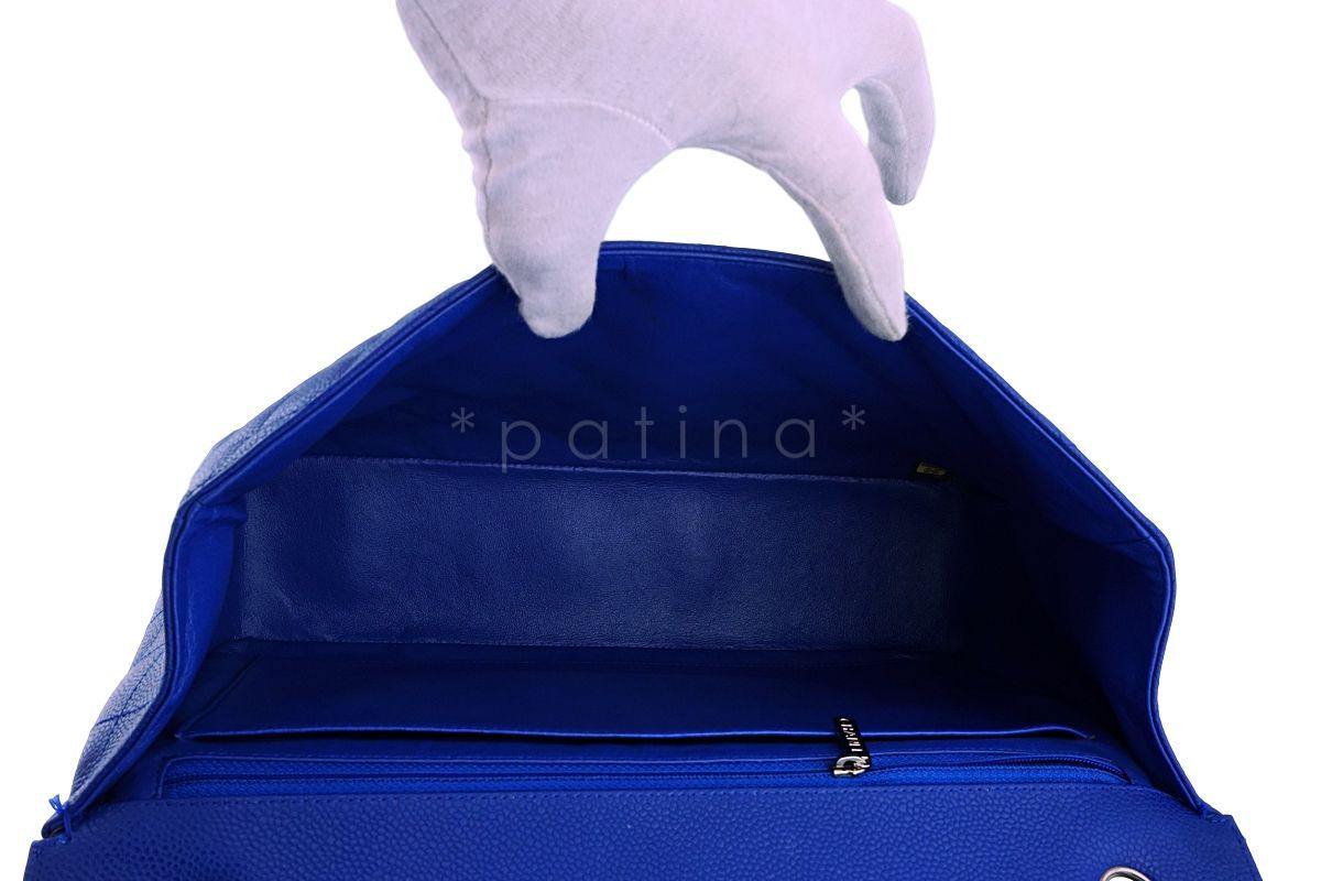 Chanel Blue Caviar Maxi "Jumbo XL" Classic Flap Bag SHW - Image 10