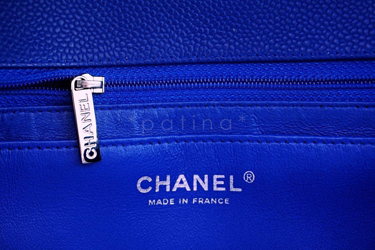 Chanel Blue Caviar Maxi "Jumbo XL" Classic Flap Bag SHW - Image 11
