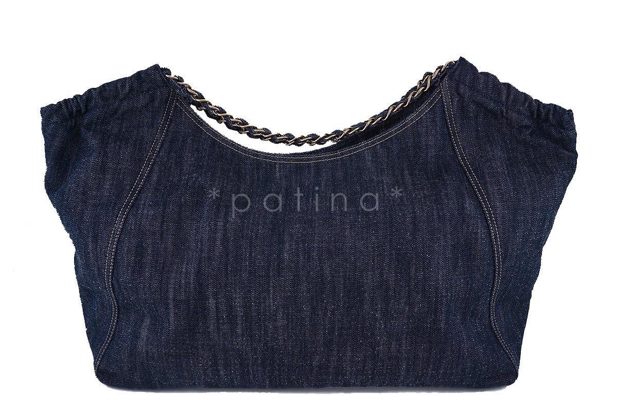 Chanel Blue Dark Denim XL Giant Coco Cabas Tote Bag - Image 5