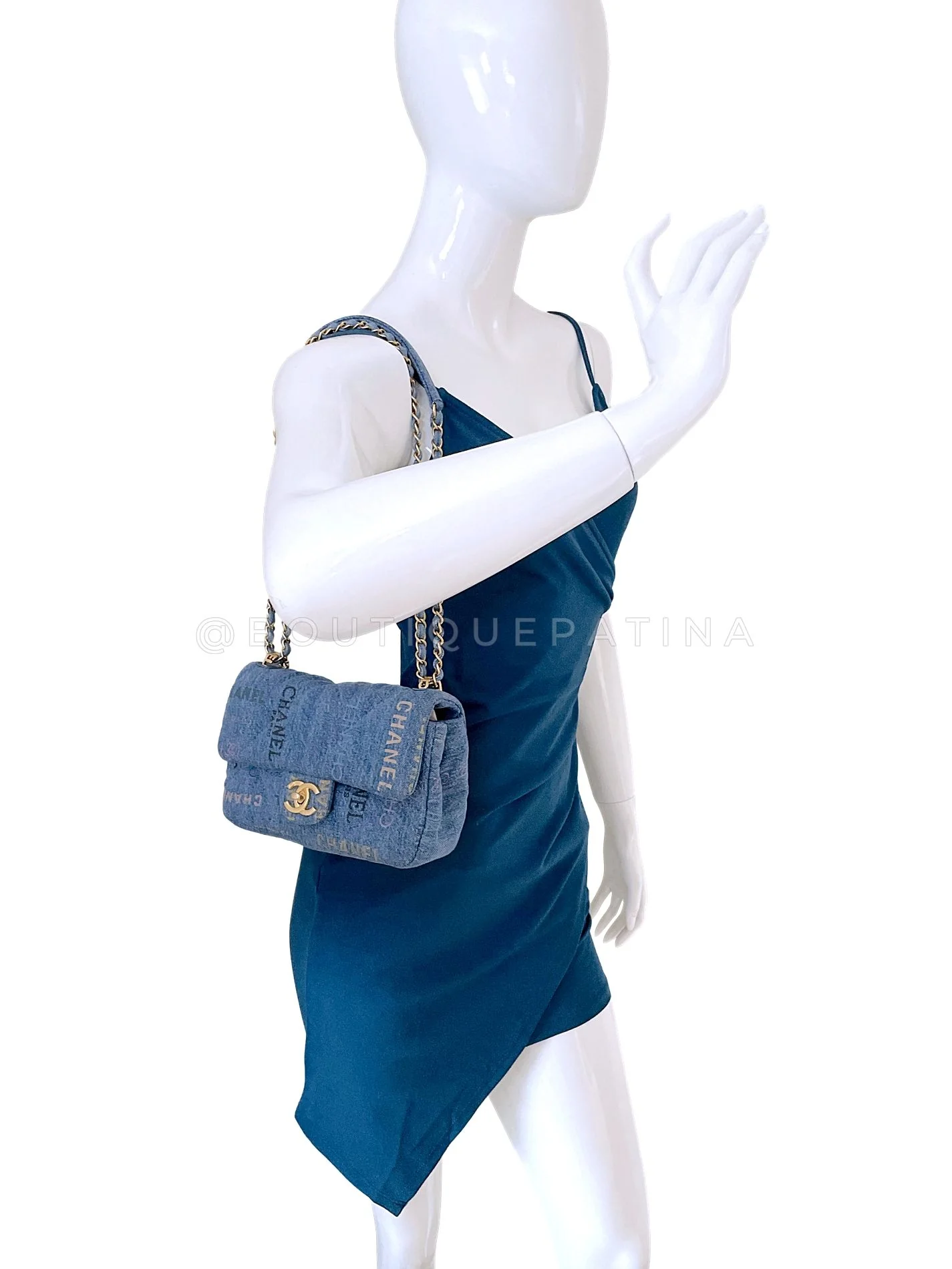 Chanel Blue Denim Mood Rectangular Mini Flap Bag GHW 00Q - Image 14