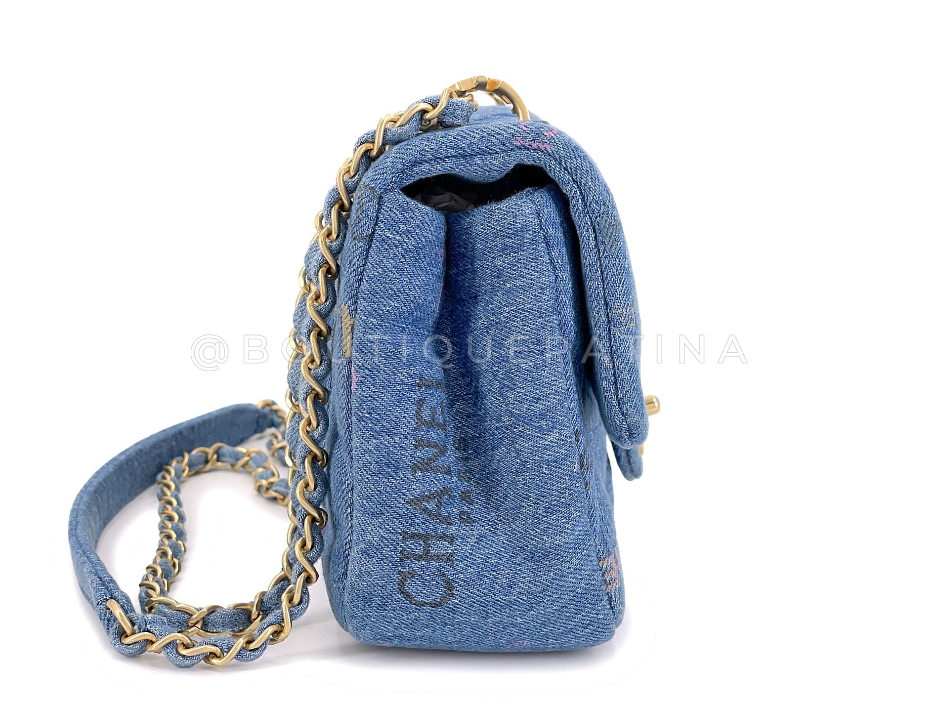 Chanel Blue Denim Mood Rectangular Mini Flap Bag GHW 00Q - Image 5